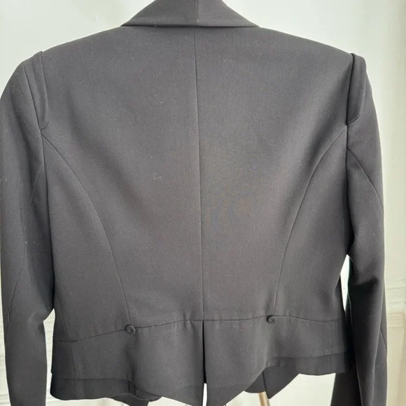 Zara Black Tuxedo Blazer Cropped Jacket Size Small